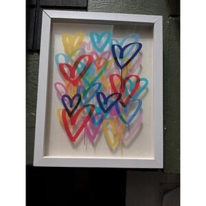 Stupell Industries Urban Graffiti Hearts Framed Giclee Art by Victoria Barnes